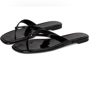 Kate Spade Flower Flip Flops in Black size 7 B Brand New Never Worn